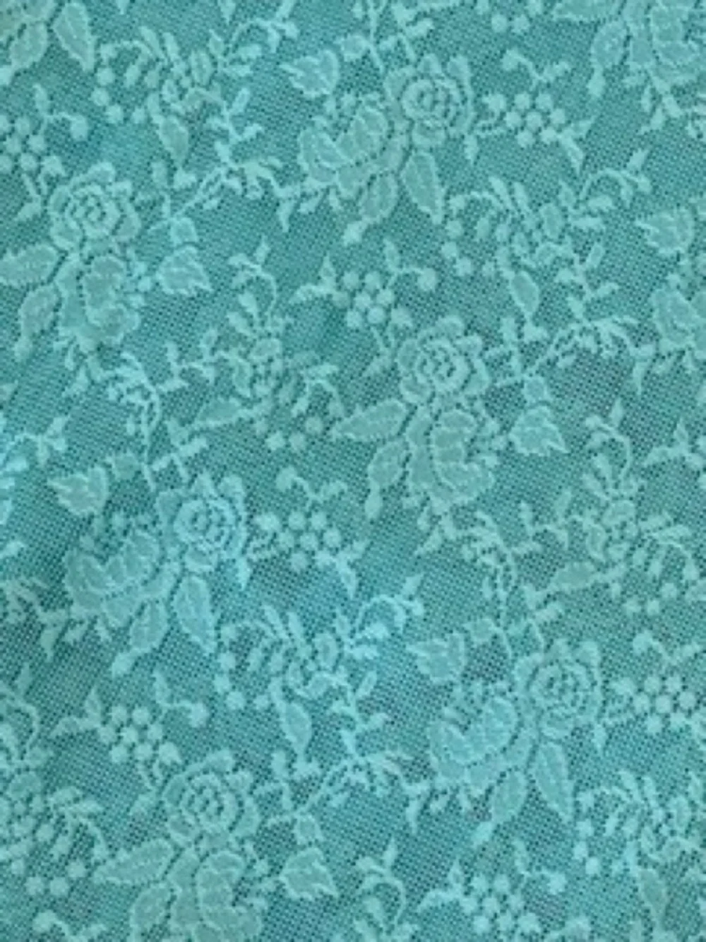 FINECITY Teal Floral Lace Sheer Curtain Panels Set of 2 52” x 63” Rod Pocket